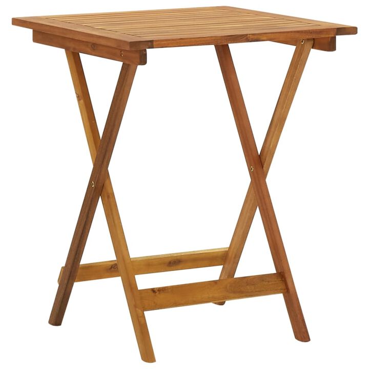 vidaXL Folding Garden Table 23.6"x23.6"x29.5" Solid Acacia Wood