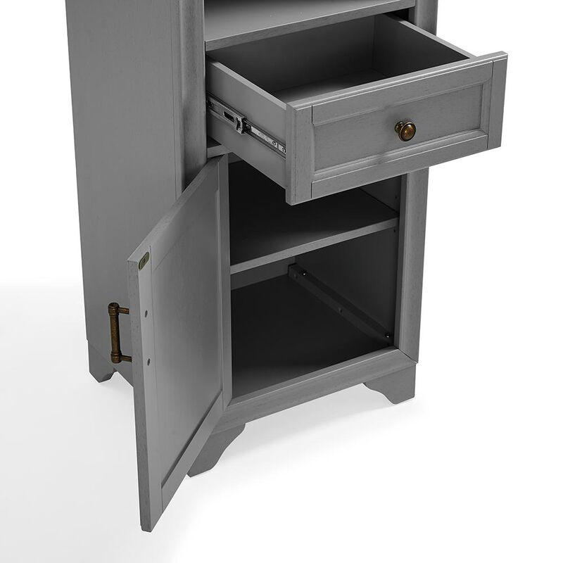 Crosley Furniture Tara Linen Cabinet Gray