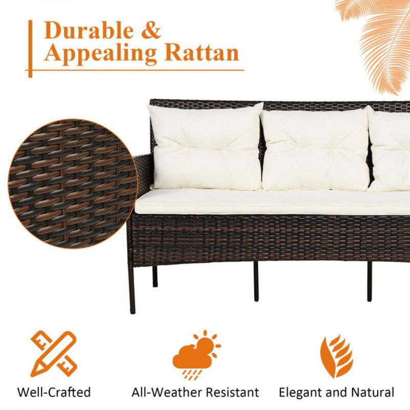 Hivvago 3 Pieces Patio Furniture Sectional Set with 5 Cozy Cushions