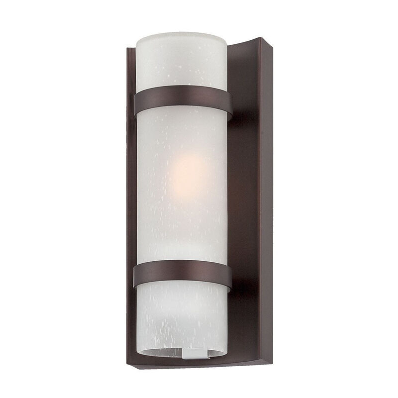 Hivvago Bronze and White Glass Wall Sconce