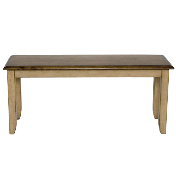 Brook Two Tone Brown Dining Bench 18 in. X 42 in. X 14 in.