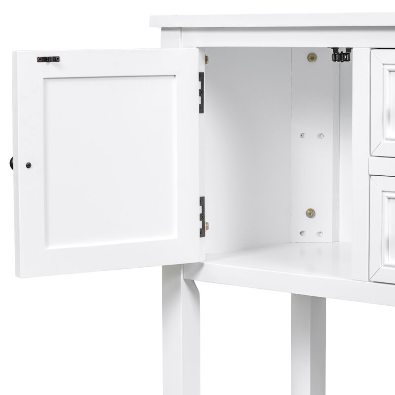 46" Console Table Buffet Sideboard Storage Drawers Cabinets Sofa Tables, White