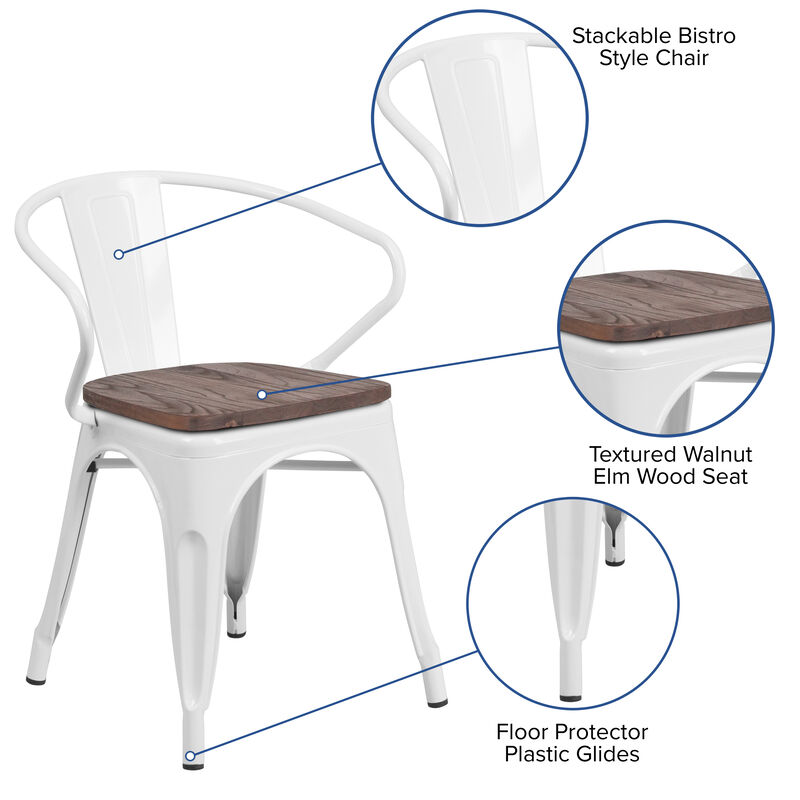 Metal/Wood Colorful Restaurant Chairs