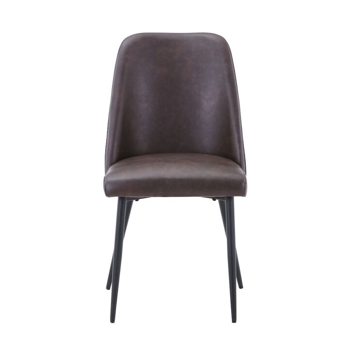 Jofran Maddox Mid-Century Modern Faux Leather Upholstered Dining Chair (Set of 2)