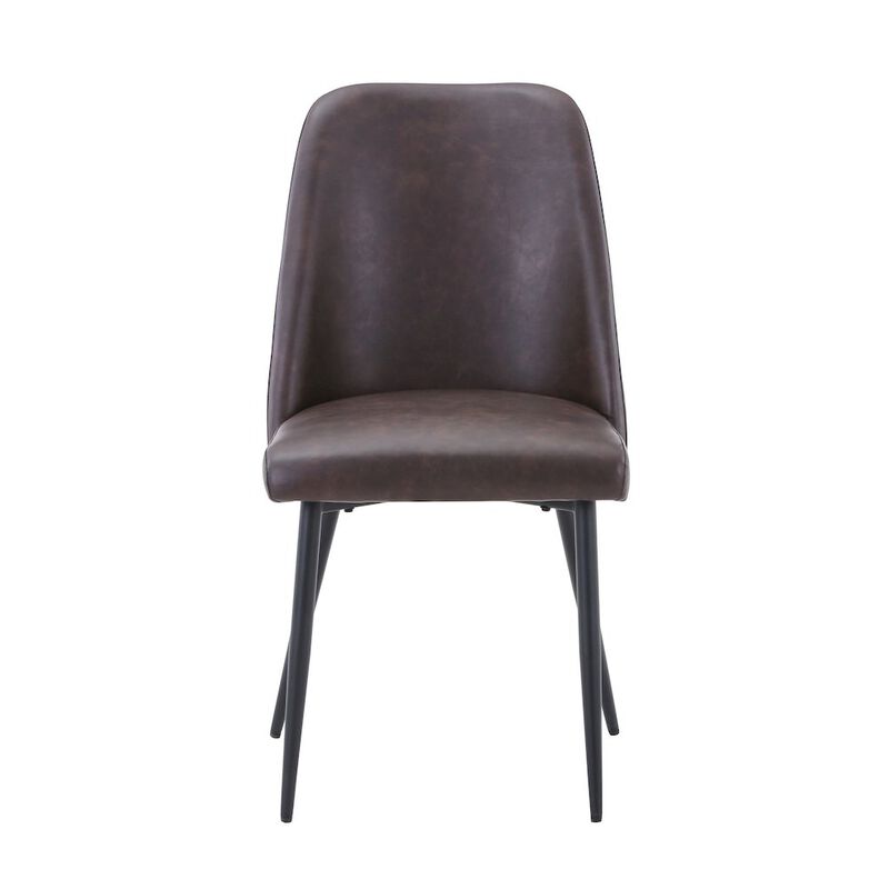 Jofran Maddox Mid-Century Modern Faux Leather Upholstered Dining Chair (Set of 2)