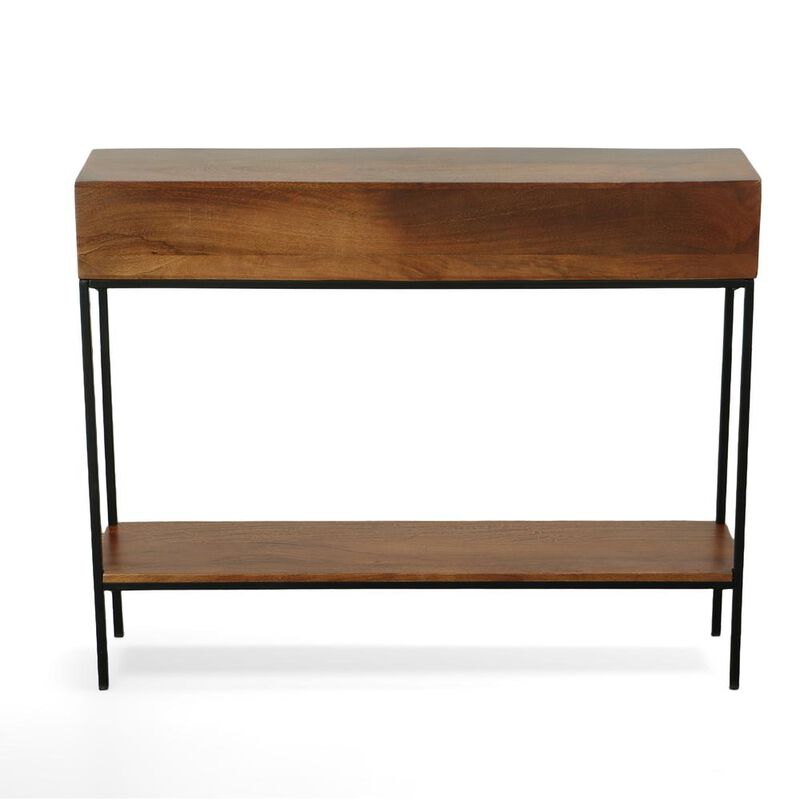 Carolina Living Edvin Console Table - Chestnut/Black