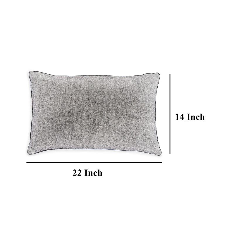 14 x 20 Lumbar Accent Throw Pillow, Ribbed Tan Brown Cotton, Polyfill - Benzara