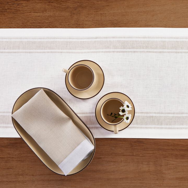 Solino Home 100% Pure Linen Tablecloth | Farmhouse Stripe