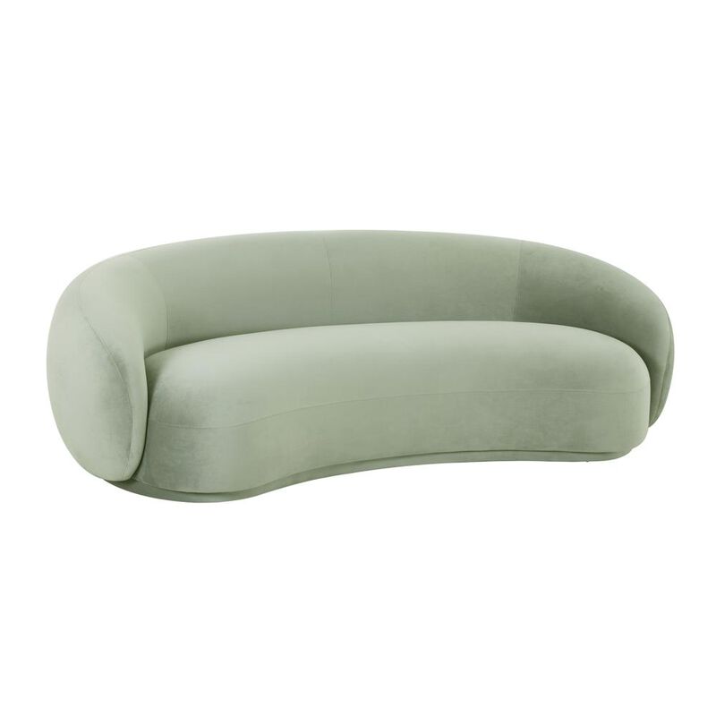 Belen Kox Luxe Moss Green Velvet Curved Sofa, Belen Kox
