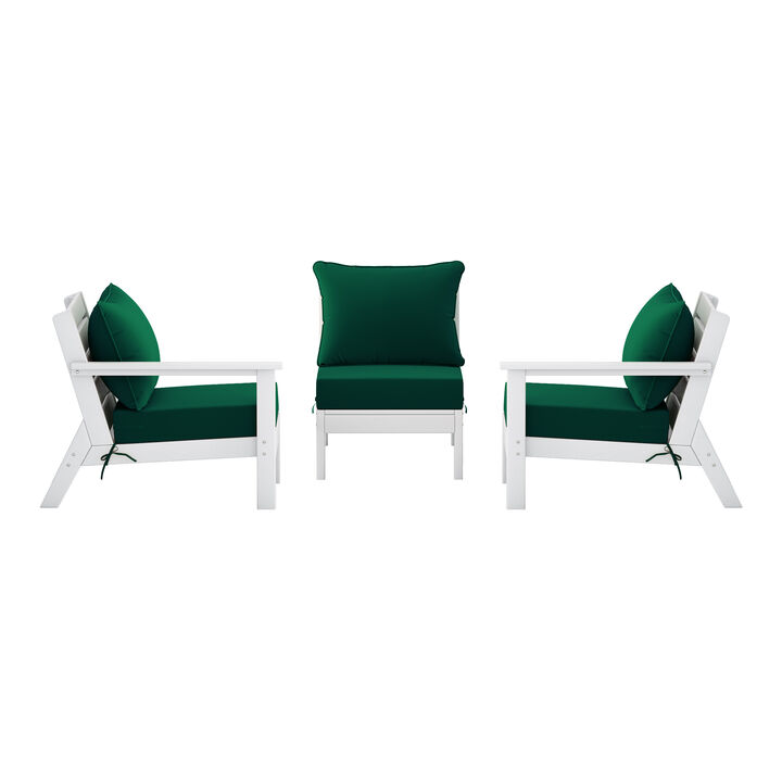 WestinTrends Outdoor Patio HDPE Sectional Sofa with Patio Cushions
