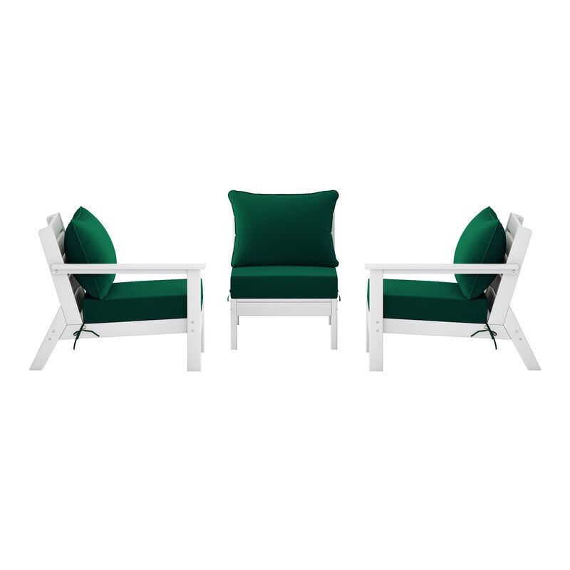 WestinTrends Outdoor Patio HDPE Sectional Sofa with Patio Cushions