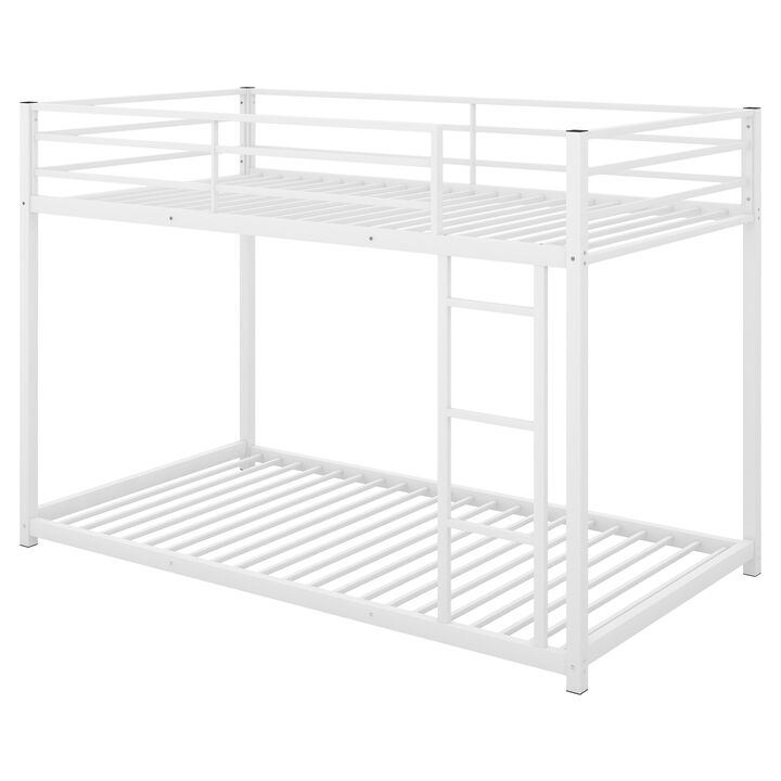 Merax Twin over Twin Metal Low Bunk Bed with Ladder
