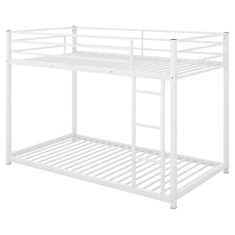 Merax Twin over Twin Metal Low Bunk Bed with Ladder