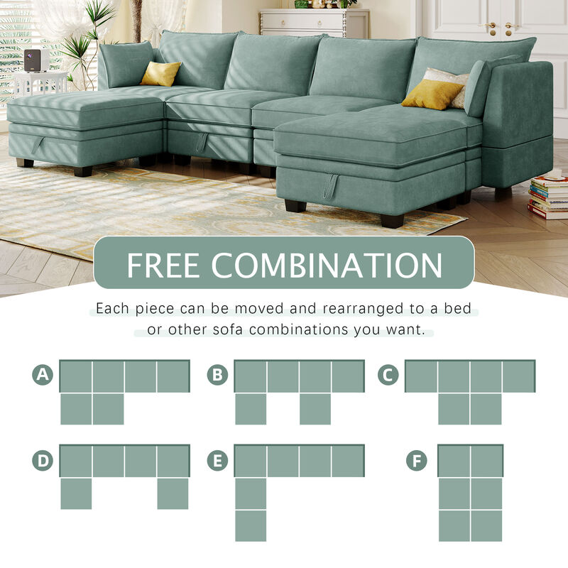 Modern Large U-Shape Modular Sectional Sofa