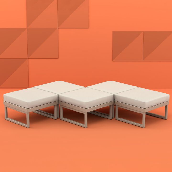 25.5" White Patio Square Coffee Table