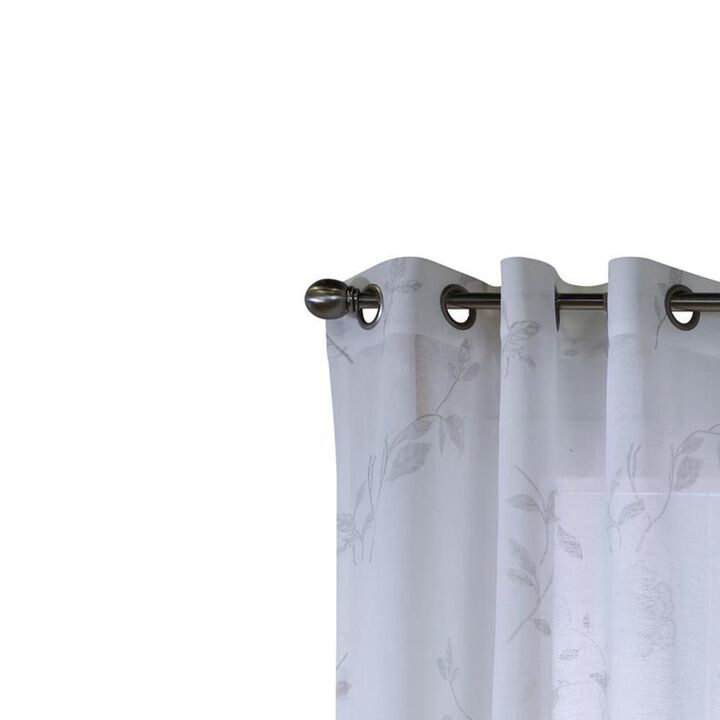 Commonwealth Habitat Triston Window Top Panel With 8 Silver Grommets 1" Side Hems and 3" Bottom Hem - 50x63" - White