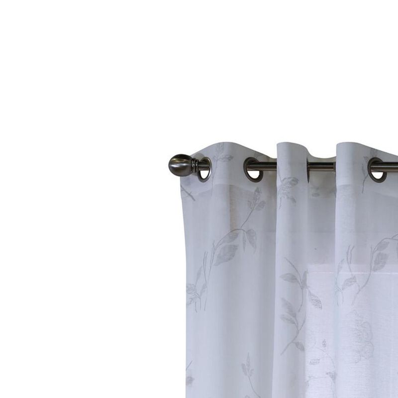 Commonwealth Habitat Triston Window Top Panel With 8 Silver Grommets 1" Side Hems and 3" Bottom Hem - 50x63" - White