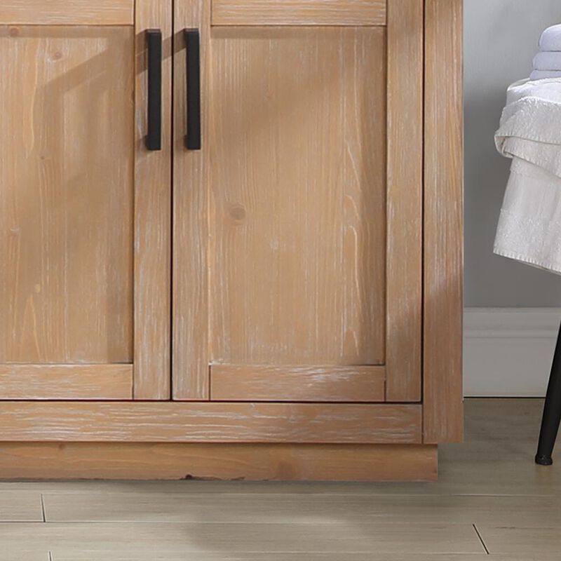 Altair 72 Double Bathroom Vanity in Light Brown with Mirror