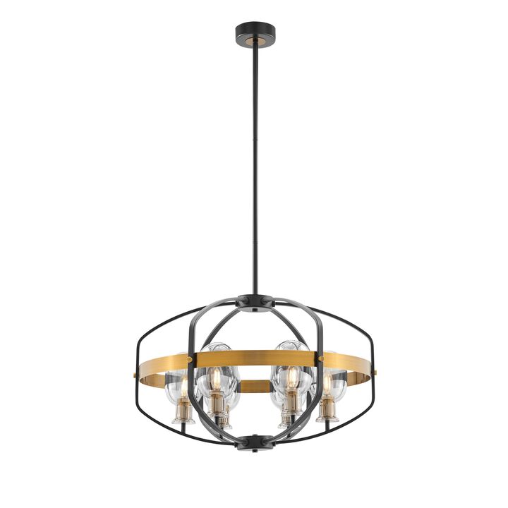 Opia Chandelier Black and Gold Metal 8 Lights