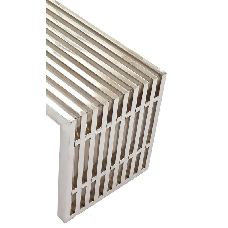 Modway Gridiron Medium Stainless Steel Bench