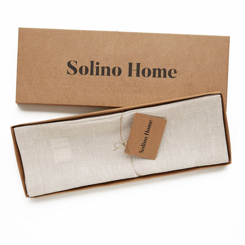 Solino Home 100% Pure Linen 14 x 14 Inch Square Placemats Set of 4 | Athena