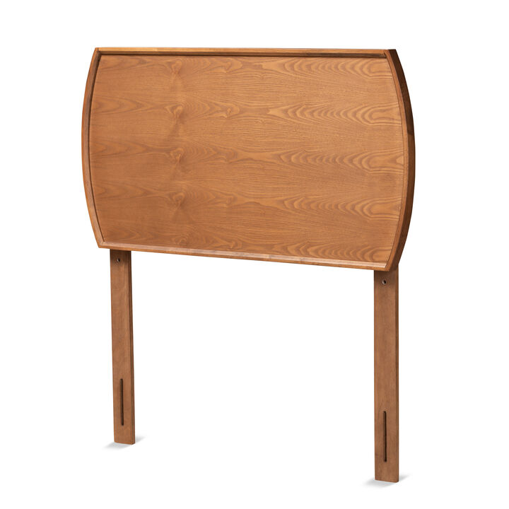 Baxton Studio Laurien Mid Century Modern Ash Walnut Finished Wood Twin Size Headboard