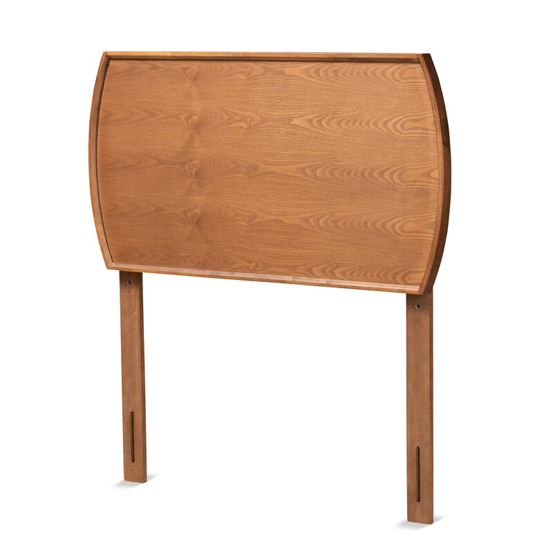 Baxton Studio Laurien Mid Century Modern Ash Walnut Finished Wood Twin Size Headboard