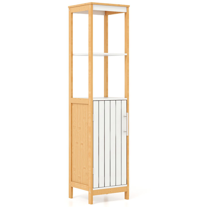 Bathroom Floor Cabinet with Door Shelves Adjustable Shelf
