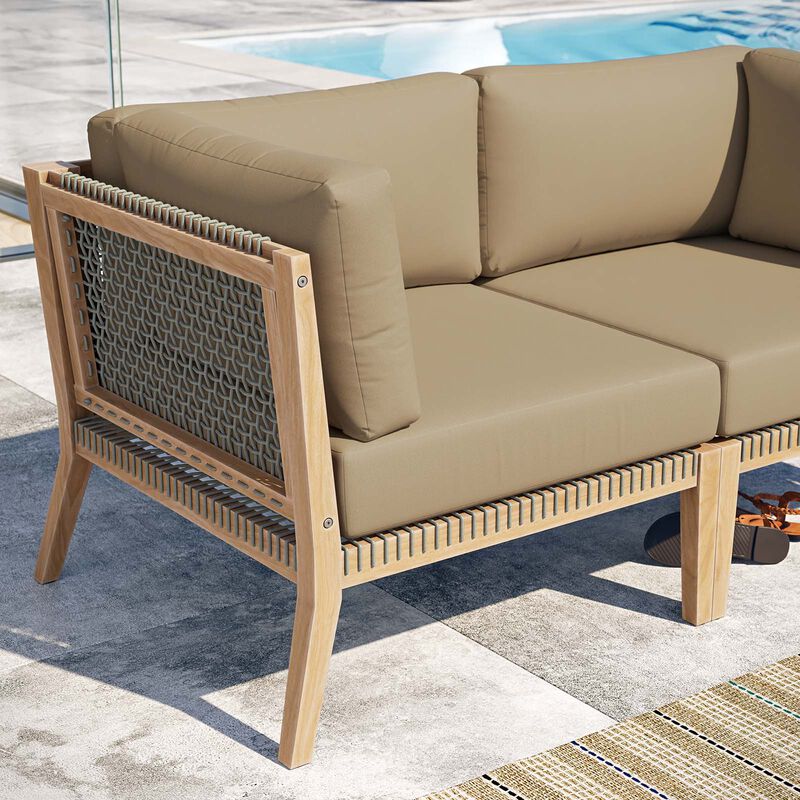 Modway - Clearwater Outdoor Patio Teak Wood Loveseat