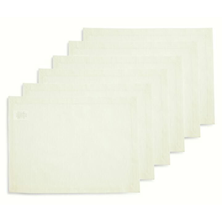Solino Home Cotton Linen 14 x 19 Inch Placemats Set of 6 | Dru - Cotton Linen Plain