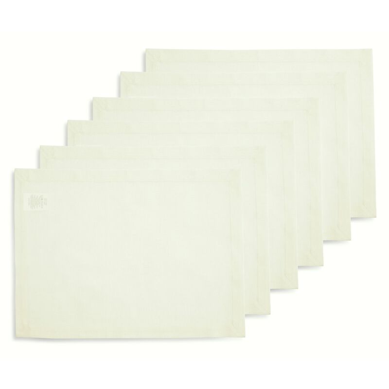 Solino Home Cotton Linen 14 x 19 Inch Placemats Set of 6 | Dru - Cotton Linen Plain