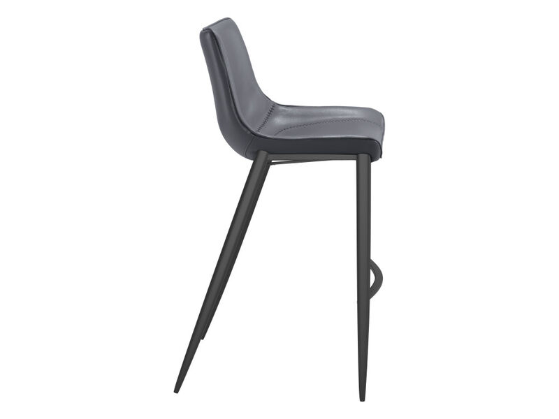 Magnus Barstool (Set of 2) Dark Gray & Black