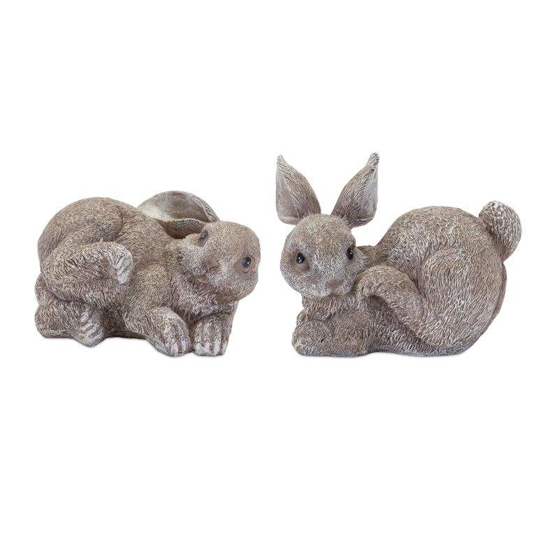 Set of 4 Bunny Figurines Decorative Garden or Home Decor Accents