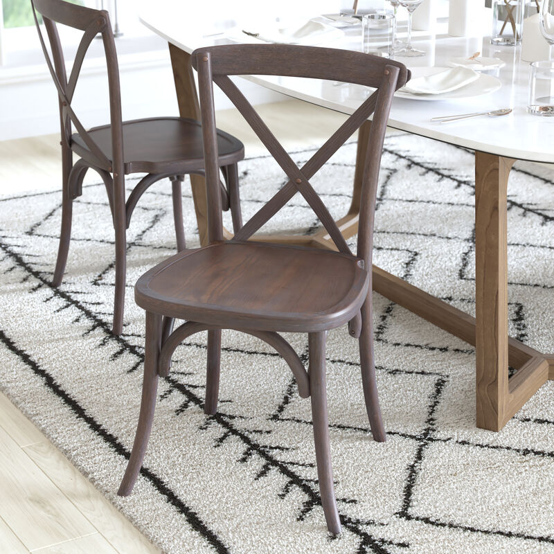 Wood Cross Back Chairs