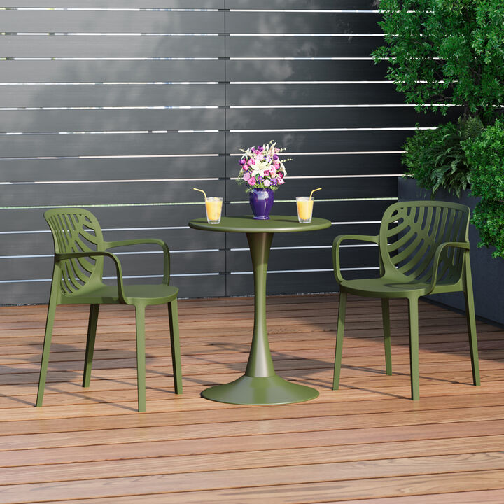 WestinTrends Outdoor Modern Stackable Patio Dining Armchairs (Set of 2)