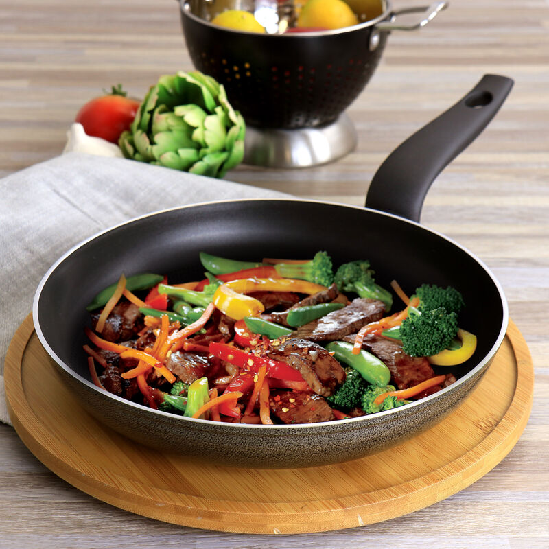 Tosca Cortona 10 Inch Nonstick Aluminum Frying Pan in Warm Grey