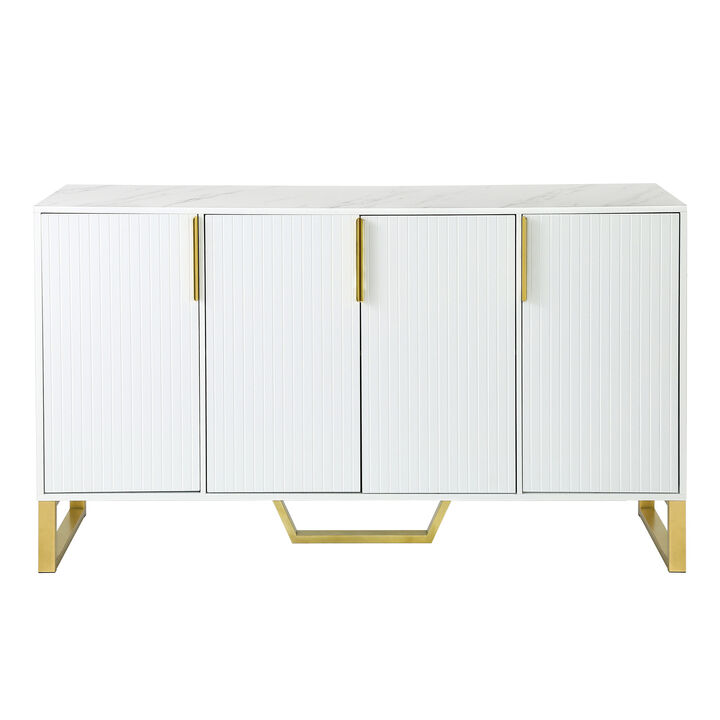 Merax Modern Metal Handles Sideboard Kitchen Cabinet