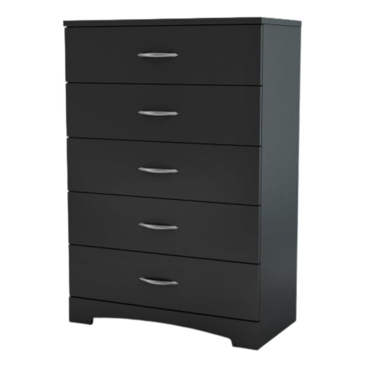 Hivvago Modern 5-Drawer Bedroom Chest in Black Wood Finish