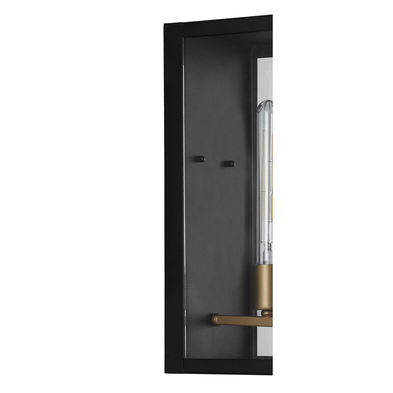 Berlin 1-Light Modern Industrial Rectangular Iron/Glass LED Outdoor Sconce
