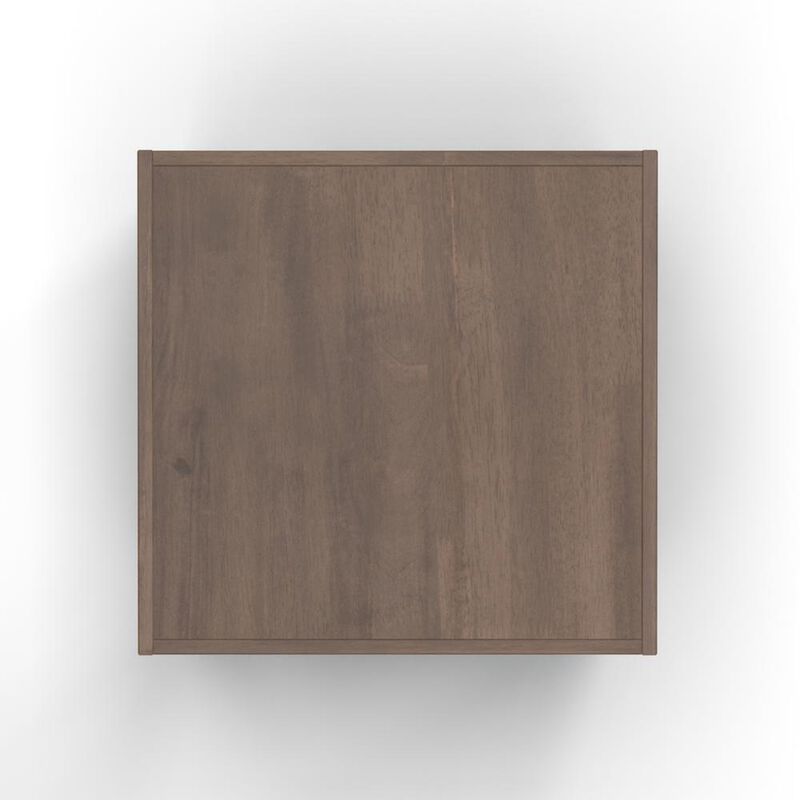 Bridgevine Home White Wash and Brown Finish Solid Wood Side Table