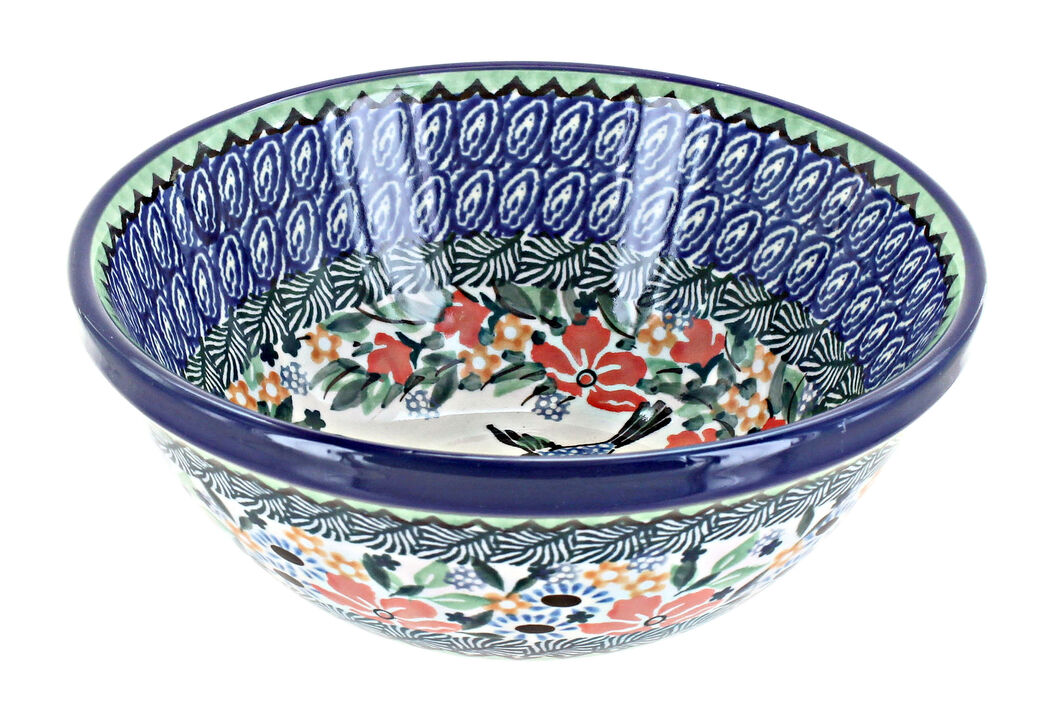 Blue Rose Polish Pottery Saffron Cereal/Soup Bowl