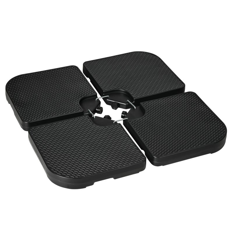 Black Umbrella Stabilizer: 4-Piece Patio Base Weights, 175lbs Total