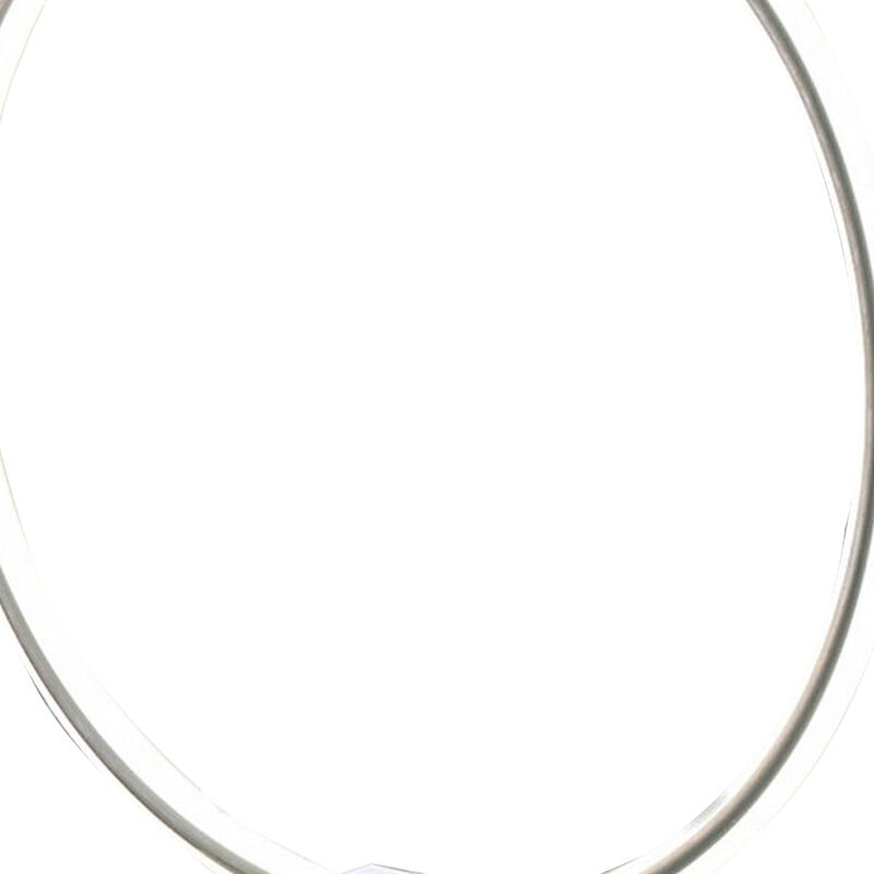 Sine 21 Inch Table Lamp, Modern Circle Ring LED, Sleek Silver Metal Base-Benzara