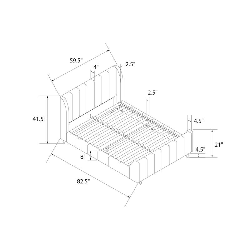Little Seeds Valentina Kids' Full Upholstered Bed
