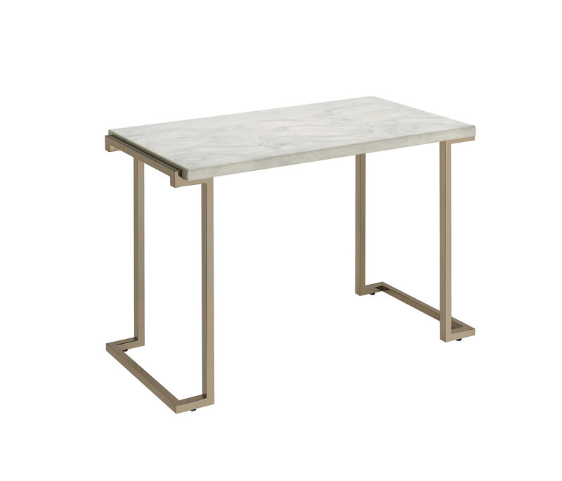 ACME Boice II Sofa Table, Faux Marble & Champagne
