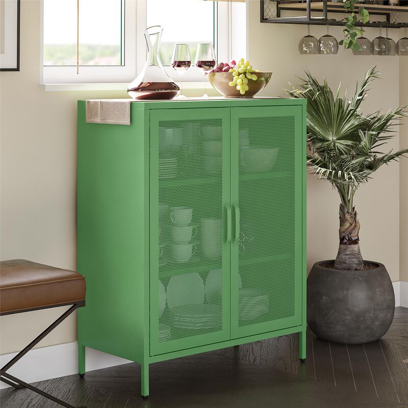 Channing 2 Door Accent Cabinet-Mesh Metal Locker