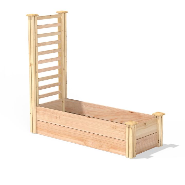 QuikFurn 16 in x 48 in Cedar Raised Garden Bed with Trellis