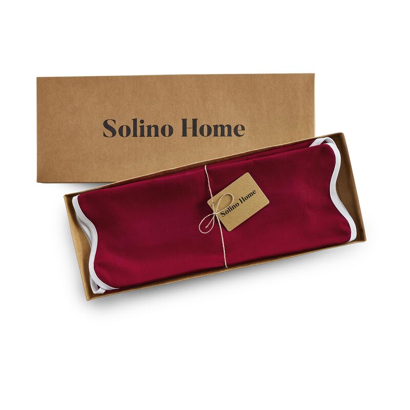 Solino Home 100% Pure Linen Placemats 16 Inch Round Set of 4 |Giselle Scallop Edge