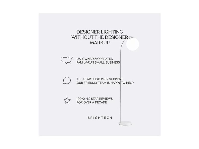 Brightech Caden 62" LED Modern Floor Lamp with Swing Arm & Drum Shade