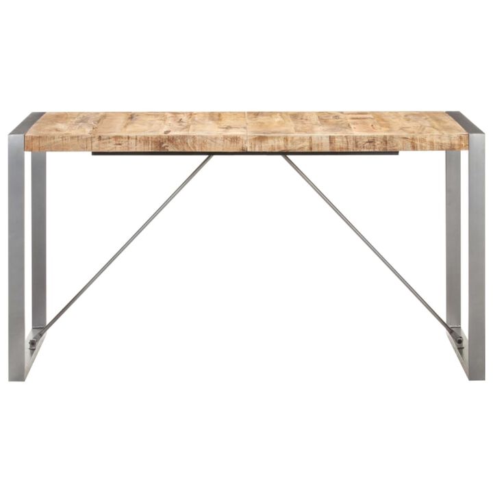 vidaXL Dining Table 55.1"x27.6"x29.5" Solid Rough Mango Wood